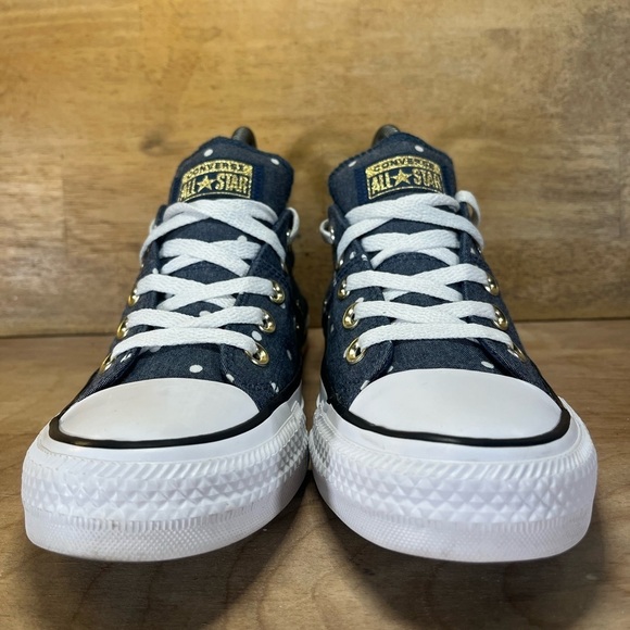 Converse Chuck Taylor Madison OX Womens Size 6 Shoes Sneakers Navy Gold 560688C - Picture 2 of 8